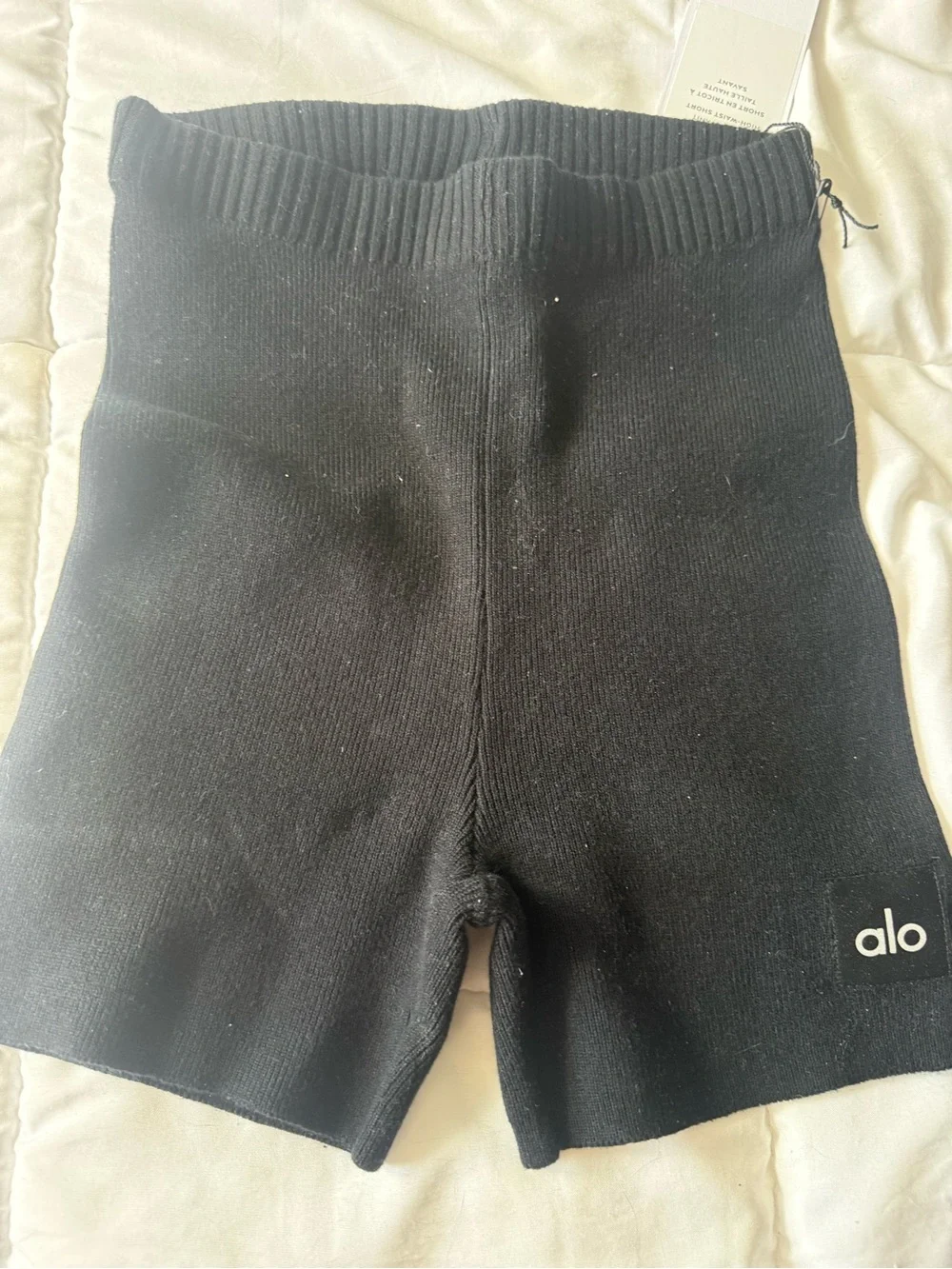 ALO Yoga Scholar Knit High-Waist Shorts - Black